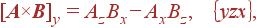 [{\bf A}\times {\bf B}]_y= A_zB_x-A_xB_z, \left{ yzx\right},